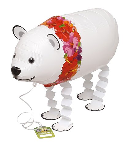 Ballontier Polarbr mit Hawaikette Airwalker