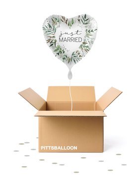 Just Married heart floral g...
