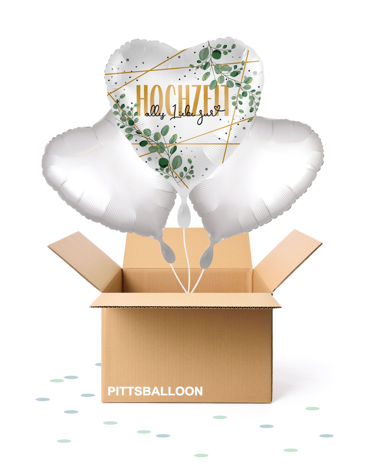 Ballonstrauss Alles liebe zur Hochzeit gold