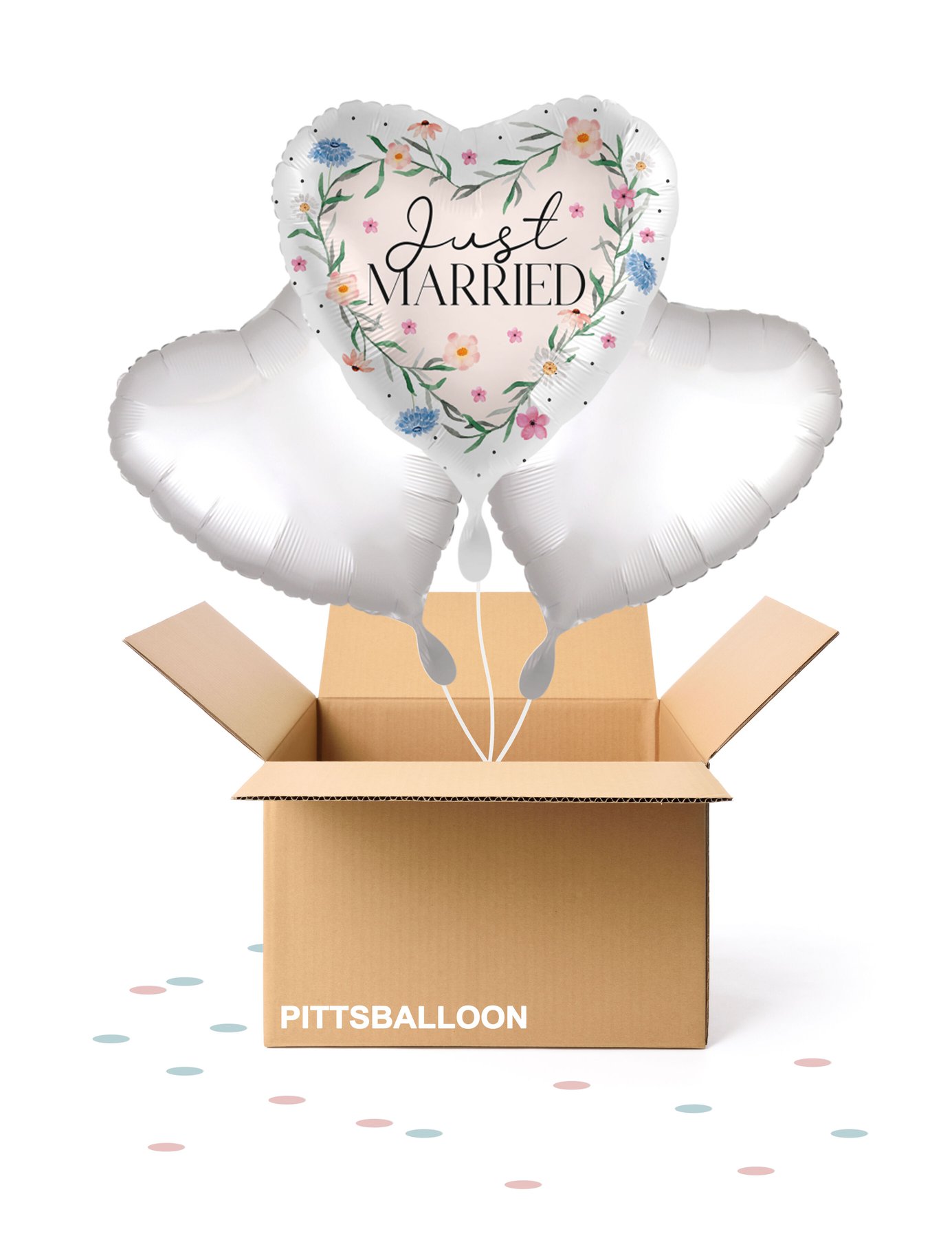 Ballonstrauss Just Married floral