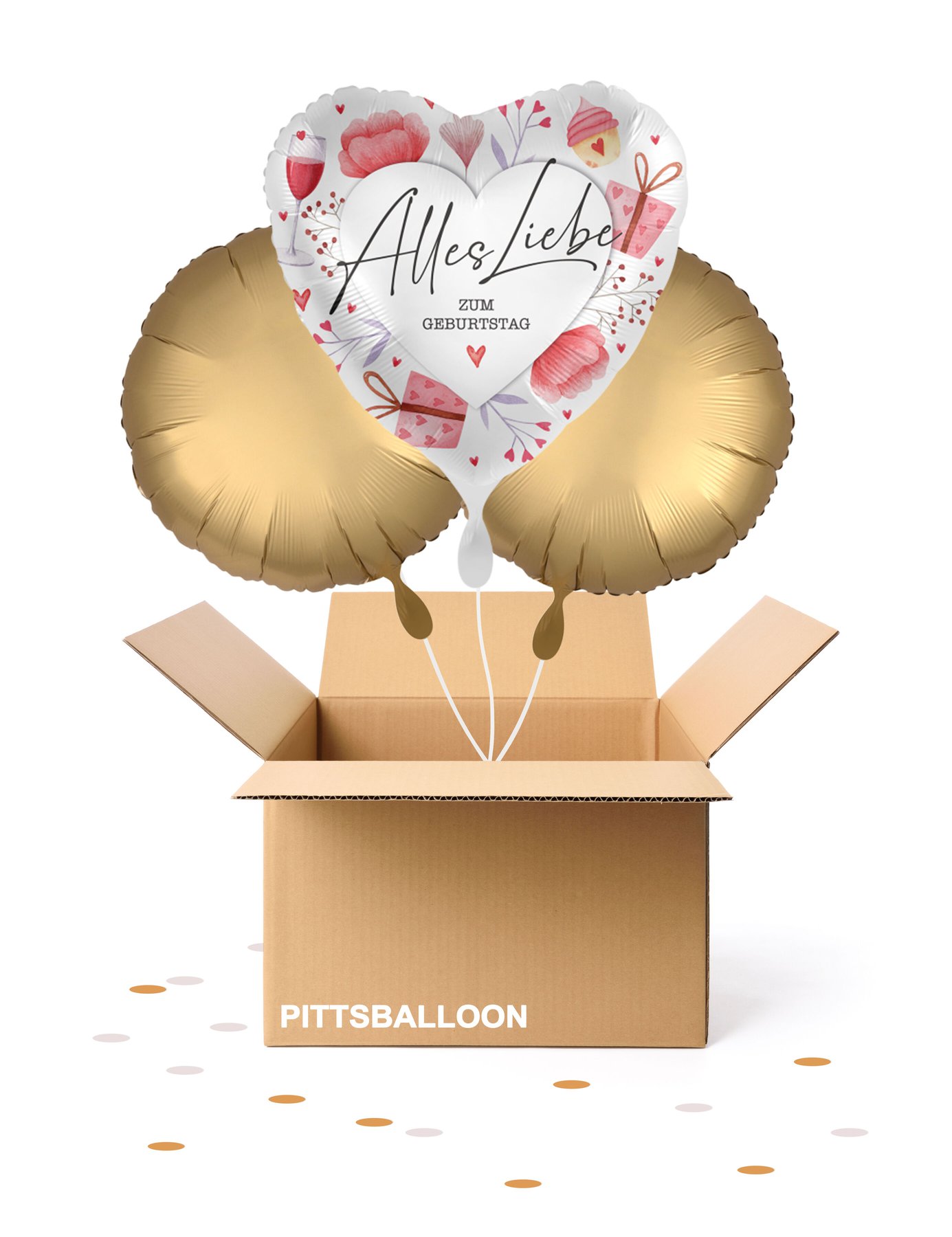 Ballonstrauss Alles Liebe heart