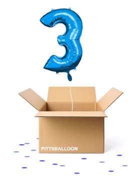 Ballonzahl 3 blau
