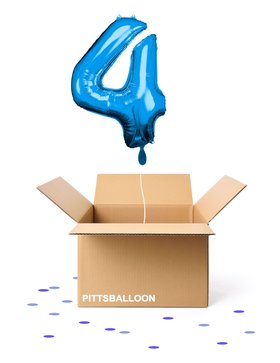 Ballonzahl 4 blau