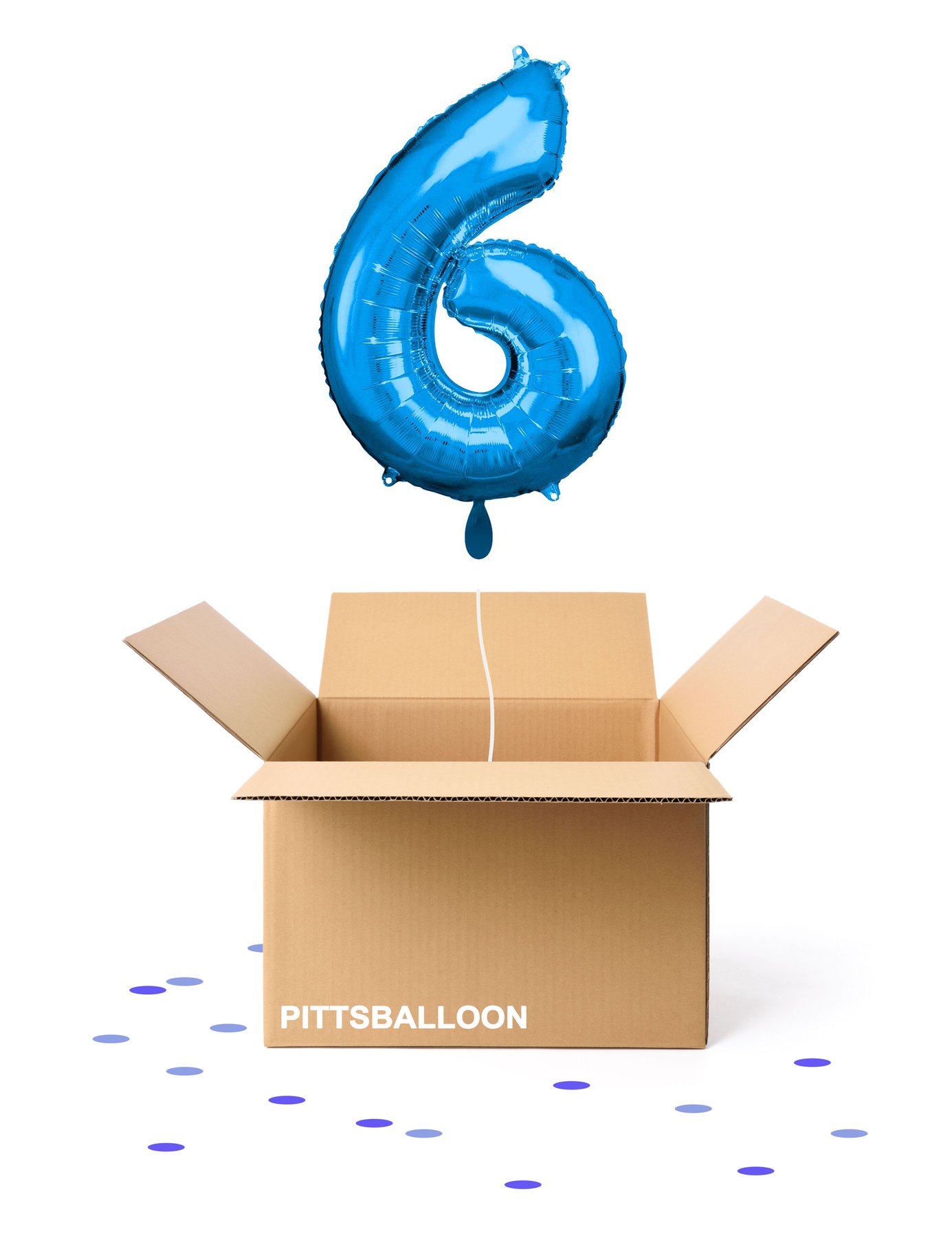 Ballonzahl 6 blau