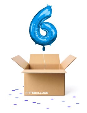 Ballonzahl 6 blau