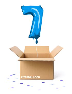 Ballonzahl 7 blau