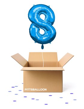 Ballonzahl 8 blau