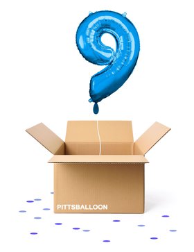 Ballonzahl 9 blau