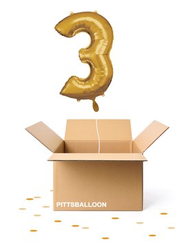 Ballonzahl 3 gold