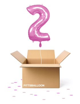Ballonzahl 2 rosa