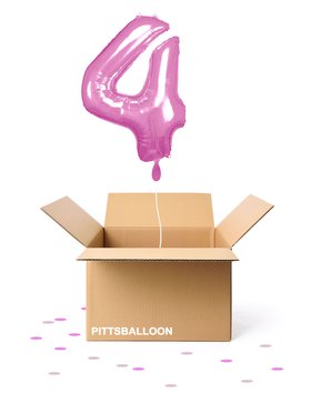 Ballonzahl 4 rosa