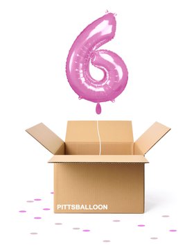 Ballonzahl 6 rosa