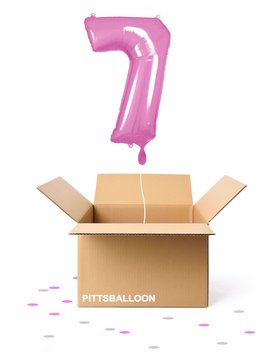Ballonzahl 7 rosa