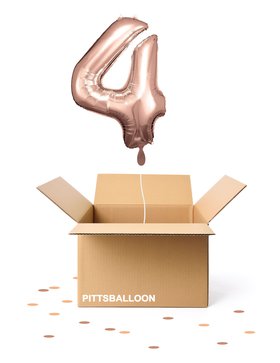 Ballonzahl 4 rosegold