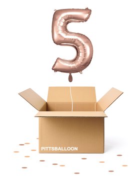Ballonzahl 5 rosegold