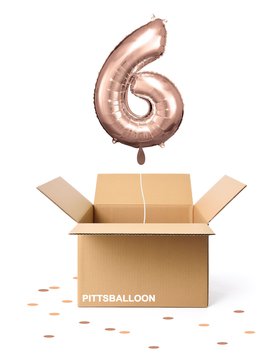 Ballonzahl 6 rosegold