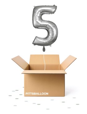 Ballonzahl 5 silber