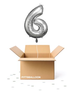 Ballonzahl 6 silber
