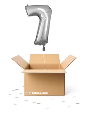 Ballonzahl 7 silber