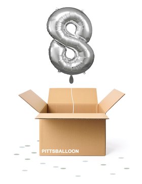 Ballonzahl 8 silber