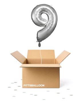 Ballonzahl 9 silber